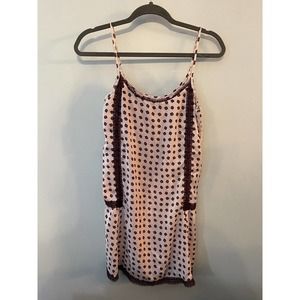 Aerie Nightie Size Small Satin with Lace Trim Pink/Burgundy Spaghetti Straps